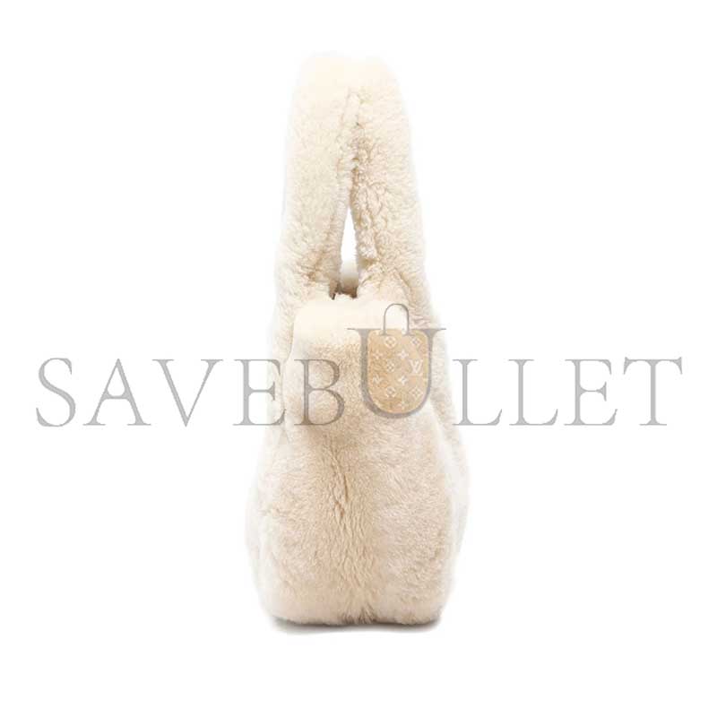Pra*a shearling tote bag 1ba349 (18*15.5*10cm)